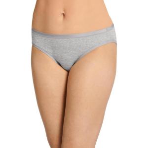 image:imageJockey Underwear Women Bikini  Worry Free Cotton Stretch Moderate Absorbency Period Underwear for WomenGrey Out