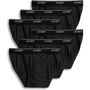 image:imageJockey Mens Underwear Mens 100 Cotton Elance String Bikini  6 PackBlack