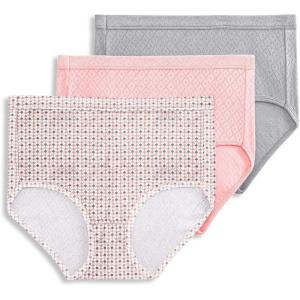 image:imageJockey Womens Underwear Elance Breathe Brief  3 PackSilver FoxSpotty DotBlushing Rose