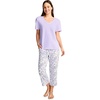 image:imageJockey Womens Sleepwear Organic Cotton Stretch Short Sleeve VNeck TopDreamy Purple