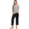 image:imageJockey Womens Sleepwear Organic Cotton Stretch Short Sleeve VNeck TopGrey Heather