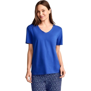image:imageJockey Womens Sleepwear Organic Cotton Stretch Short Sleeve VNeck TopIntense Royal