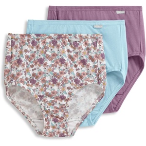image:imageJockey Womens Underwear 100 Cotton Elance Brief  3 PackBleachedElissa FloralSilver Plum