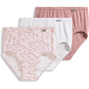 image:imageJockey Womens Underwear 100 Cotton Elance Brief  3 PackDiamond WhitePrim FloralEarth Rose