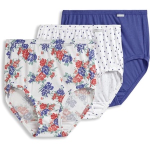 image:imageJockey Womens Underwear 100 Cotton Elance Brief  3 PackFuture DuskGrape Brush DotFloral Wallpaper