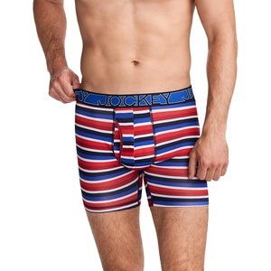 image:imageJockey Mens Underwear Active Microfiber 5 Boxer BriefSummer Stripe