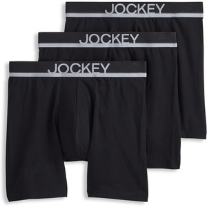 image:imageJockey Mens Underwear True Style 6 Boxer Brief  3 PackBlack Out