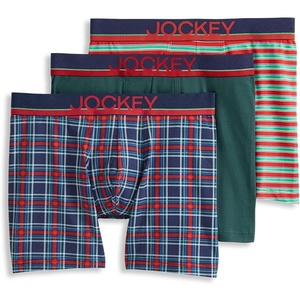 image:imageJockey Mens Underwear True Style 6 Boxer Brief  3 PackSweet PlaidCactus PineTwinkling Stripe