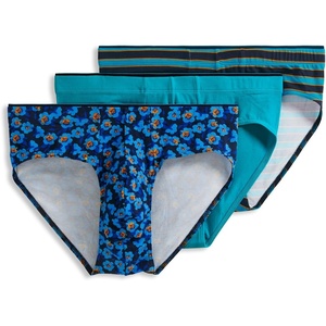 image:imageJockey Mens Underwear True Style Bikini  3 PackBlooming FloralOcean SurfMystery Stripe