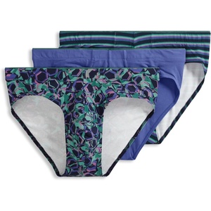image:imageJockey Mens Underwear True Style Bikini  3 PackFuture Dusk Cherished StripeFaded GrapeDeconstructed Geo