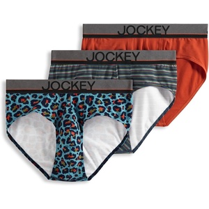 image:imageJockey Mens Underwear True Style Brief  3 PackLeafy Stripe