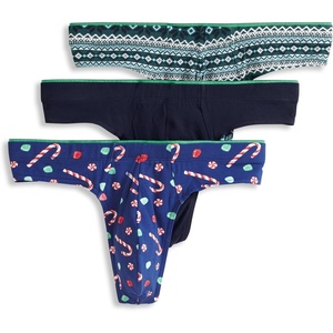 image:imageJockey Mens Underwear True Style Thong  3 PackMints and GummiesTrue NavyFair Isle Fate