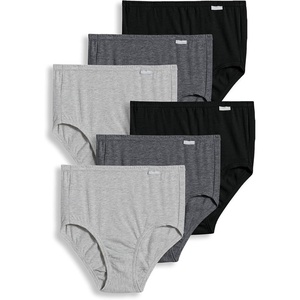 image:imageJockey Womens Underwear Plus Size 100 Cotton Elance Brief  6 PackGrey HeatherCharcoal HeatherBlack
