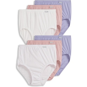 image:imageJockey Womens Underwear Plus Size 100 Cotton Elance Brief  6 PackTango DotViolet VeilCoral Mist HeatherWhiteViolet VeilCoral Mist Heather