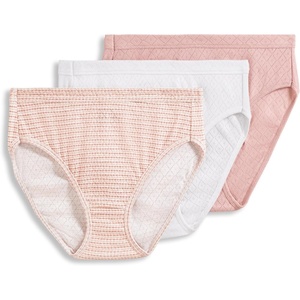 image:imageJockey Womens Underwear 100 Cotton Elance Breathe French Cut  3 PackWhiteSeashell RoseNeutral Rose Horizon