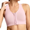 image:imageJockey Womens Bra Seamfree Mid Impact Zip Front Sports BraPink Shadow