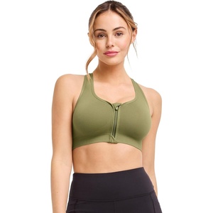 image:imageJockey Womens Bra Seamfree Mid Impact Zip Front Sports BraMarsh