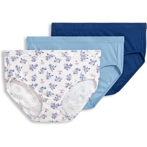 image:imageJockey Womens Underwear 100 Cotton Elance Breathe Hipster  3 PackBlue StardustStardust Tropic BouquetMarina Blue