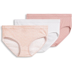 image:imageJockey Womens Underwear 100 Cotton Elance Breathe Hipster  3 PackWhiteSeashell RoseNeutral Rose Horizon