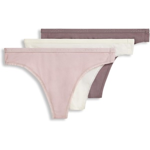 image:imageJockey Womens Underwear Organic Cotton Stretch Logo Thong  3 PackTwilight Haze