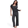 image:imageJockey Womens Loungewear Soft Luxe Textured Short Sleeve TopCoal Heather