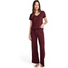 image:imageJockey Womens Loungewear Soft Luxe Textured Short Sleeve TopCurrant Heather