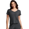 image:imageJockey Womens Loungewear Soft Luxe Textured Short Sleeve TopCoal Heather