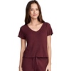image:imageJockey Womens Loungewear Soft Luxe Textured Short Sleeve TopCurrant Heather