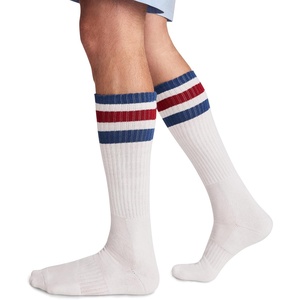image:imageJockey Mens Socks 1876 Everyday Cotton Blend Over the Calf Sock1876 Red Stripe