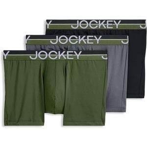 image:imageJockey Mens Underwear Infinite Cool Microfiber Stretch 35 Trunk  3 PackBlack Moss