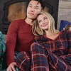 image:imageJockey Mens Sleepwear Mens Fam Jams Long Sleeve HenleyDeep Cranberry