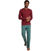 image:imageJockey Mens Sleepwear Mens Fam Jams Long Sleeve HenleyDeep Cranberry