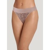 image:imageJockey Womens Underwear Soft Touch Lace Modal ThongWarm Shell Grey Luxe Leopard