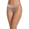 image:imageJockey Womens Underwear Soft Touch Lace Modal ThongWarm Shell Grey Luxe Leopard