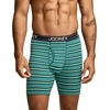 image:imageJockey Mens Underwear Lightweight Cotton Blend 7 Long Leg Boxer Brief  4 PackFirewood Stripe
