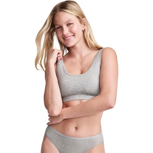 image:imageJockey Womens Bra Organic Cotton Stretch Tank Strap Bralette  2 PackGrey Mist