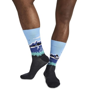 image:imageJockey Mens Socks Mens Novelty Dress Crew SockLakeside Scene