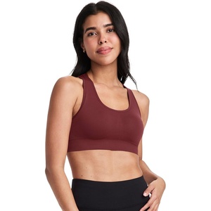 image:imageJockey Womens Bra Seamfree Mid Impact Sports BraCurrant