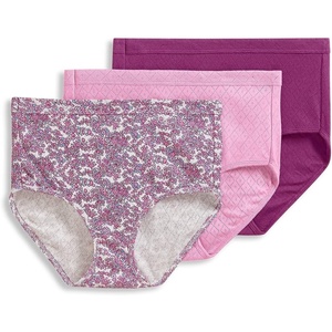 image:imageJockey Womens Underwear 100 Cotton Elance Breathe Brief  3 PackLight RaspberryWindsor Floral BloomSweet Orchid