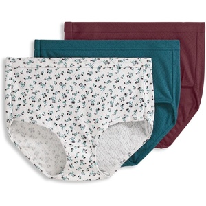 image:imageJockey Womens Underwear 100 Cotton Elance Breathe Brief  3 PackTeal Flower Mix