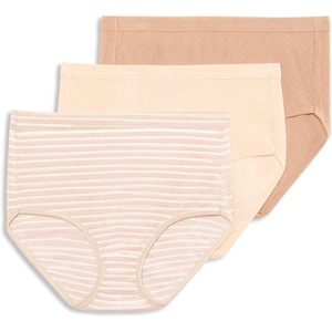 image:imageJockey Womens Underwear 100 Cotton Elance Breathe Brief  3 PackWhisper StripeSheer PeachLight