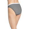 image:imageJockey Womens Underwear 100 Cotton Classic French Cut  3 PackGrey HeatherSimple StripeBlack