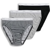 image:imageJockey Womens Underwear 100 Cotton Classic French Cut  3 PackGrey HeatherSimple StripeBlack