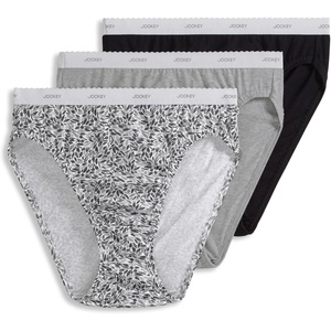image:imageJockey Womens Underwear 100 Cotton Classic French Cut  3 PackBlack Petals