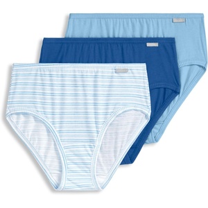 image:imageJockey Womens Underwear 100 Cotton Elance Hipster  3 PackBlue StardustBoardwalk StripeMarina Blue