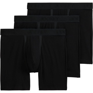 image:imageJockey Mens Underwear Chafe Proof Pouch Cotton Stretch 6 Boxer Brief  3 PackBlack