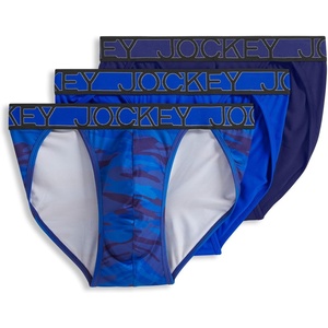 image:imageJockey Mens Underwear Microfiber Stretch String Bikini  3 PackMajestic BlueOceanic CamoOutrageous Blue