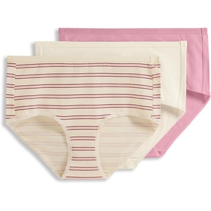image:imageJockey Womens Underwear Organic Cotton Stretch Logo Modern Brief  3 PackFawn Sparkles