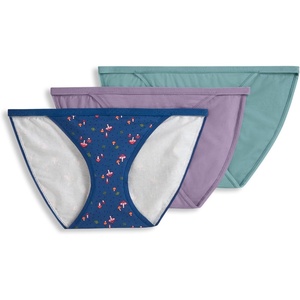 image:imageJockey Womens Underwear Organic Cotton Stretch Logo String Bikini  3 PackMushroom Toss