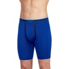 image:imageJockey Mens Underwear Chafe Proof Pouch Microfiber 85 Long Leg Boxer Brief  3 PackBright AquaIron GreyBlue Jay Out